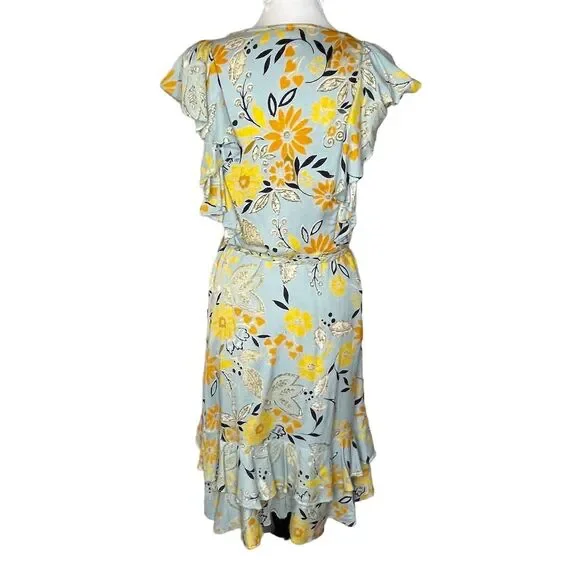 Sky and Sand Women's Floral Flutter Sleeve Dress Size S Multicolor - Picture 2 of 8